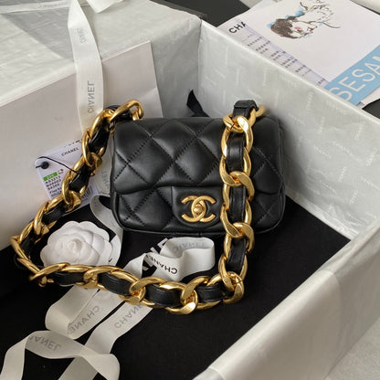 ChanelMini Flap Bag Black For Women, Women’s Bags Shoulder And Crossbody Bags 6.6in/17cm AS3213