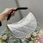 DI Small Vibe Hobo Bag White Cannage, White Handbags, Crossbody Bags, 20cm CD M7200ONOA_M879