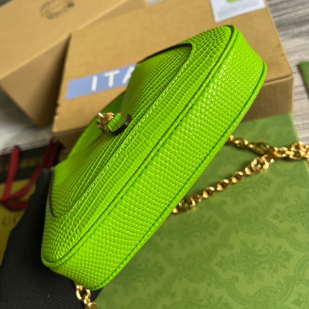 gg Jackie 1961 Lizard Mini Bag Yellow For Women, Women’s Bags 7.5in/19cm gg ‎