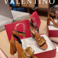 Valentino Garavani Strap Heeled Sandals With V Logo Signature Embellishment Orange For Women