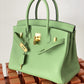 HM Birkin Nata Swift Green For Women Gold Toned Hardware 10in/25cm