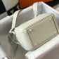 HM Lindy Mini White Togo Bag With Gold Hardware For Women, Women’s Handbags, Shoulder And Crossbody Bags 7.5in/19cm