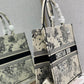 DI Large Book Tote Zodiac Embroidery, Black/Beige, For Women Women’s Handbags, 41cm CD