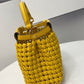 FI Peekaboo Mini Yellow Braided Bag For Woman 18cm/7in