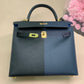 HM Kelly 28 Sellier Epsom Bag Black/Navy Blue For Women, Women’s Handbags, Shoulder Bags 11in/28cm