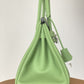 HM Birkin Nata Swift Green For Women Silver Toned Hardware 10in/25cm