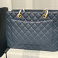 ChanelTote Bag Spring Collection Gold Toned Hardware Blue For Women 13in/33cm