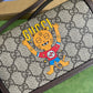 gg Mini Kitten Printed Monogrammed Coated-Canvas Messenger Bag Beige And Ebony gg Supreme Canvas, An Eco-Friendly Material For Women  7.1in/18cm gg