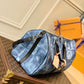 LV Keepall Bandouliere 50 Damier Salt Canvas Ocean Blue For Men, Bags, Travel Bags 19.7in/50cm LV N50059