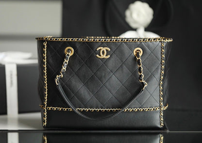 ChanelShopping Tote Bag Black For Women, Women’s Handbag, Shoulder Bags 13.3in/34cm AS2761 B06380 94305