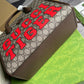 gg Tiger gg Medium Tote Bag Beige And Ebony gg Supreme Canvas Brown For Women 14.8in/37.6cm gg 687827 US7EC 9396