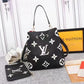 LV NéoNoé MM LV Initials And Monogram Flowers Black/White For Women, WoHandbags 10.2in/26cm LV M45497