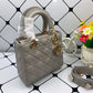 DI Small Lady Bag Gold Toned Hardware, Dark Grey, For Women Women’s Handbags, Crossbody Bags, 20cm CD