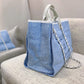 Chanel Deauville Tote Tweed Canvas Bag Fall/Winter Collection, Light Blue/White For Women 15in/38cm