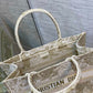 DI Medium Book Tote Gold-Tone Toile de Jouy Embroidery, Gold, For Women Women’s Handbags, 36cm CD M1296ZTQO_M01E