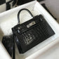 HM Mini Kelly 19 Black Silver Toned Hardware Bag For Women, Handbags, Shoulder Bags 7.5in/19cm