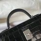 HM Mini Kelly 19 Black Silver Toned Hardware Bag For Women, Handbags, Shoulder Bags 7.5in/19cm