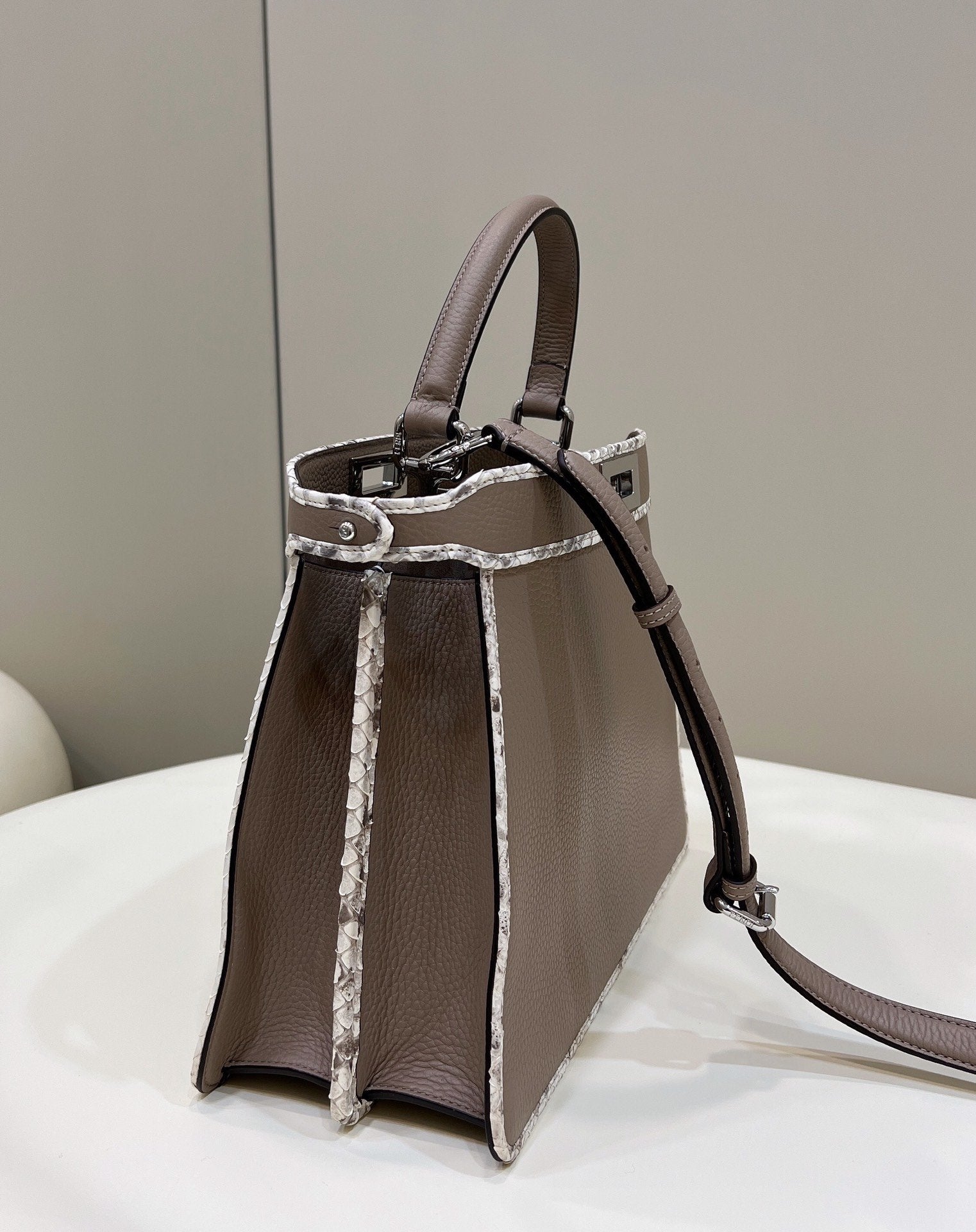 FI Peekaboo ISeeU Medium Greige For Women, Women’s Handbags, Shoulder Bag 13.1in/33.5cm FF