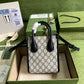 gg Mini Tote Bag With Interlocking G Beige And Blue gg Supreme Canvas For Women 7.8in/20cm 671623 K9GSN 4075
