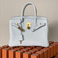 HM Birkin Nata Swift White For Women Gold Toned Hardware 11.8in/30cm