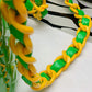 ChanelVinyl Classic Green and Yellow Shoulder bag For Women 29cm/11.5in