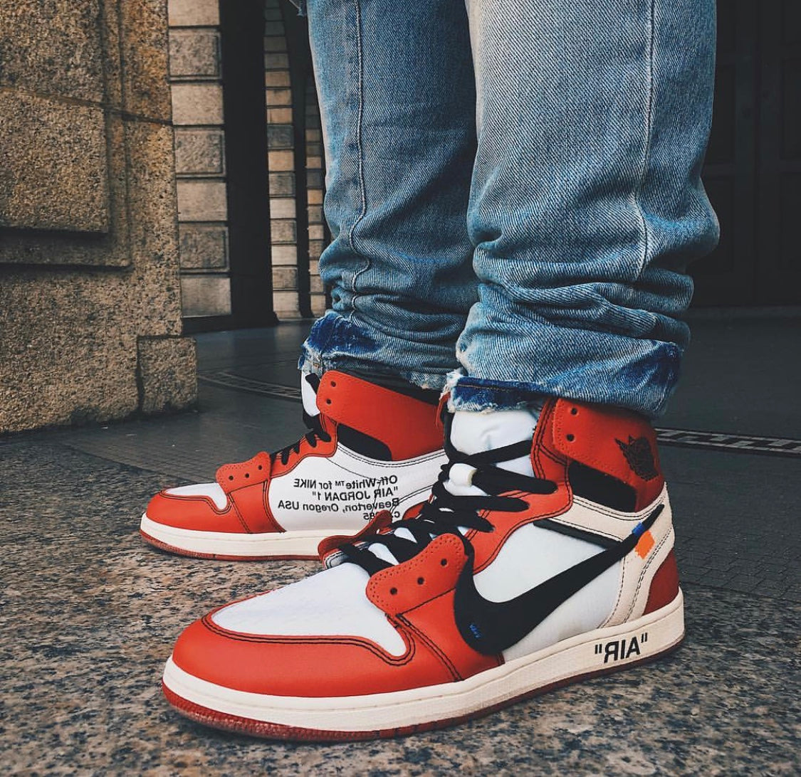 BL - OW x AJ1 White Red