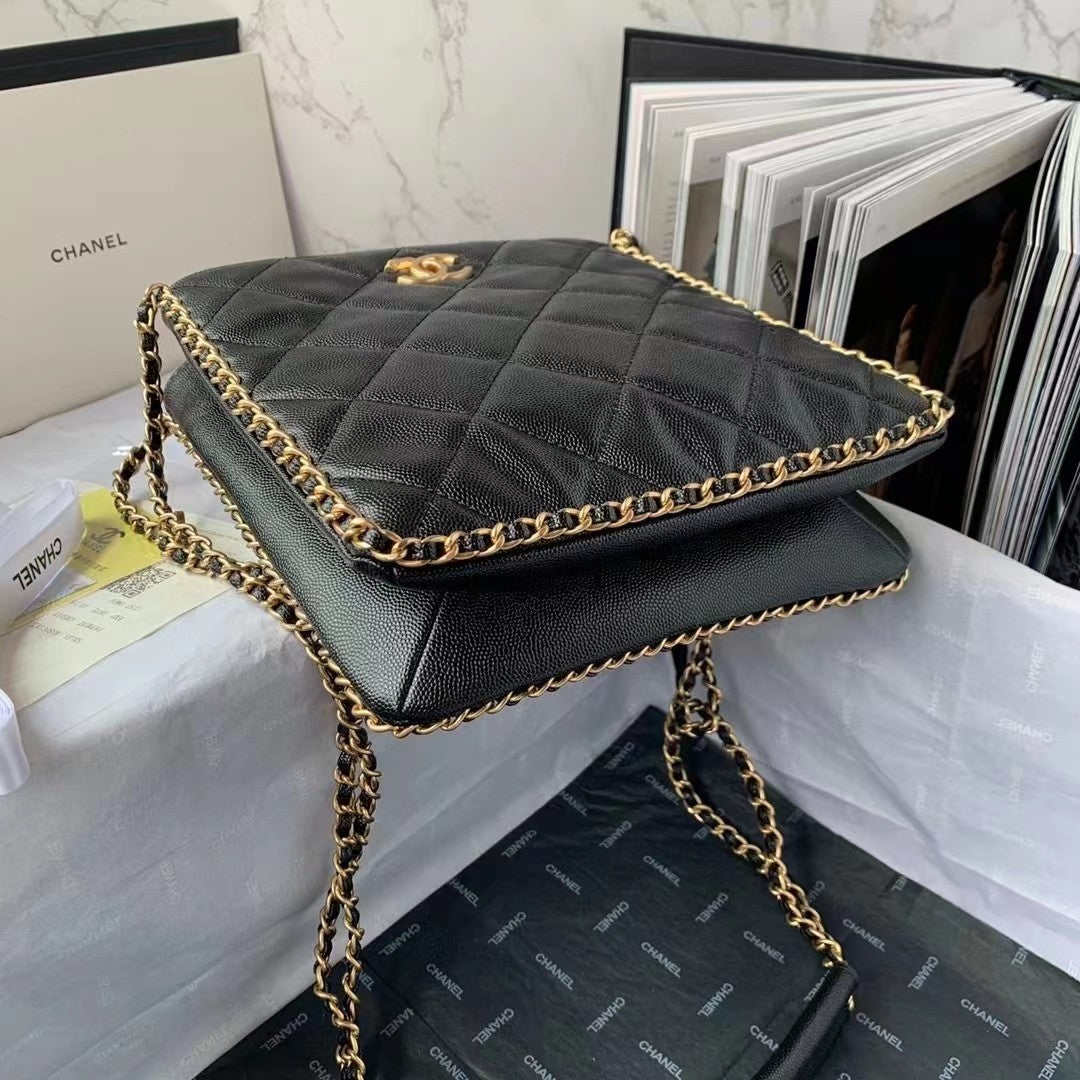 ChanelSmall Shopping Bag Black For Women, Women’s Bags 9.1in/23cm AS3470 B08850 94305