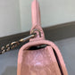 Balen Hourglass Mini Handbag With Chain In Light Pink, For Women,  Bags 4.7in/12cm