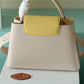 LV Capucines BB Taurillon Creme Beige/ Plume Yellow Berlingot For Women, Women’s Bags, Shoulder And Crossbody Bags 10.6in/27cm LV