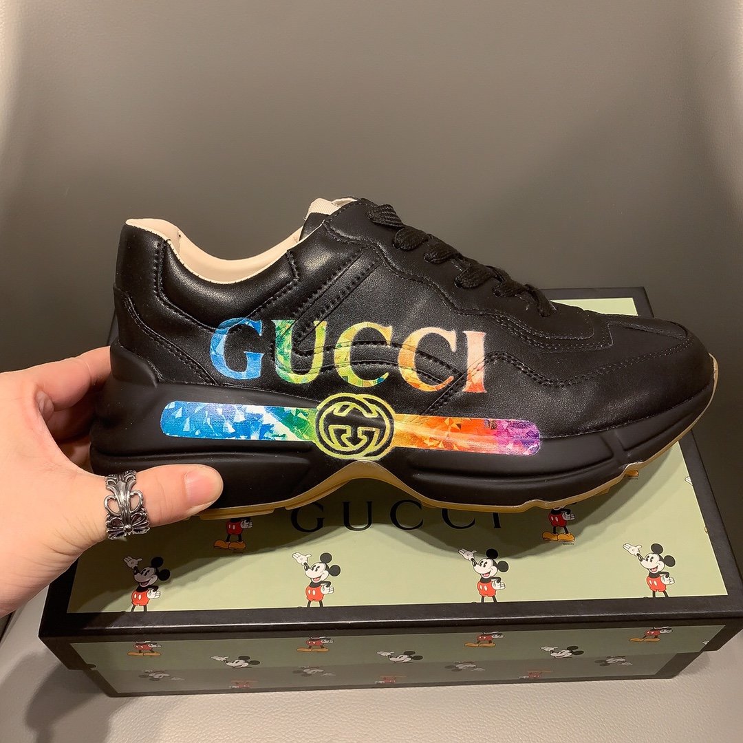 BL-GCI  RHYTON VINTAGE TRAINER BLACK SNEAKER 145