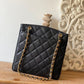 ChanelVintage Black Large Quilted Caviar Tote Bag For Women 28cm/11in