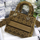 DI Medium Lady D-Lite Brown Cannage Bag For Women 9.5in/24cm CD