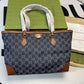 gg Ophidia gg Medium Tote Dark Blue And Ivory Eco Washed Organic gg Jacquard Denim  For Women 15in/38cm gg ‎631685 2KQgg 8375