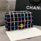 ChanelNavy Sparkle Tweed Classic Mini Rectangular Flap Bag For Women 20cm/7.5in