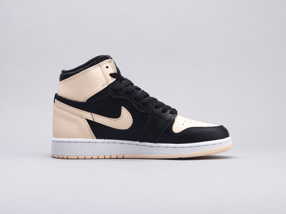 BL - AJ1 black pink toe women's shoes