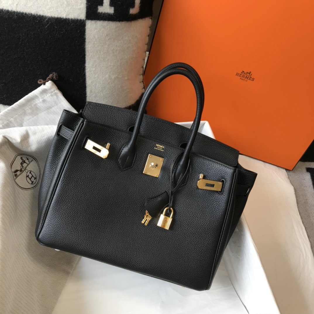 HM Birkin Black Togo Gold Hardware Bag For Women, Handbags, Shoulder Bags 30cm/12in