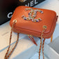 CHL Camera Cubic Diamonds Brown Bag For Women 12.5cm/4.9in