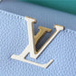 LV Capucines MM Taurillon Light Blue/ Beige For Women, Women’s Bags, Shoulder And Crossbody Bags 12.4in/31.5cm LV 