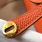 HM Lindy Mini Clemence Bag Orange For Women, Women’s Handbags, Shoulder And Crossbody Bags 7.5in/19cm