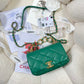 ChanelMini Flap Bag Gold Hardware Green For Women, Women’s Handbags, Shoulder Bags 6.7in/17cm AS3365