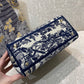 DI Medium Lady D-Lite Bag Blue Toile de Jouy Reverse Embroidery, Blue Handbags, Crossbody Bags, 24cm CD M0565ORGO_M928