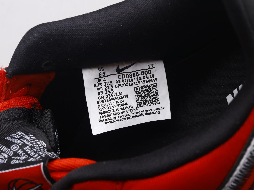 BL - AF1 Reverse Stitch red and white