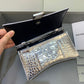 Balen Hourglass Wallet On Chain in Sliver, For Women,  Bags 7.6in/19cm 6560501S4CY8110