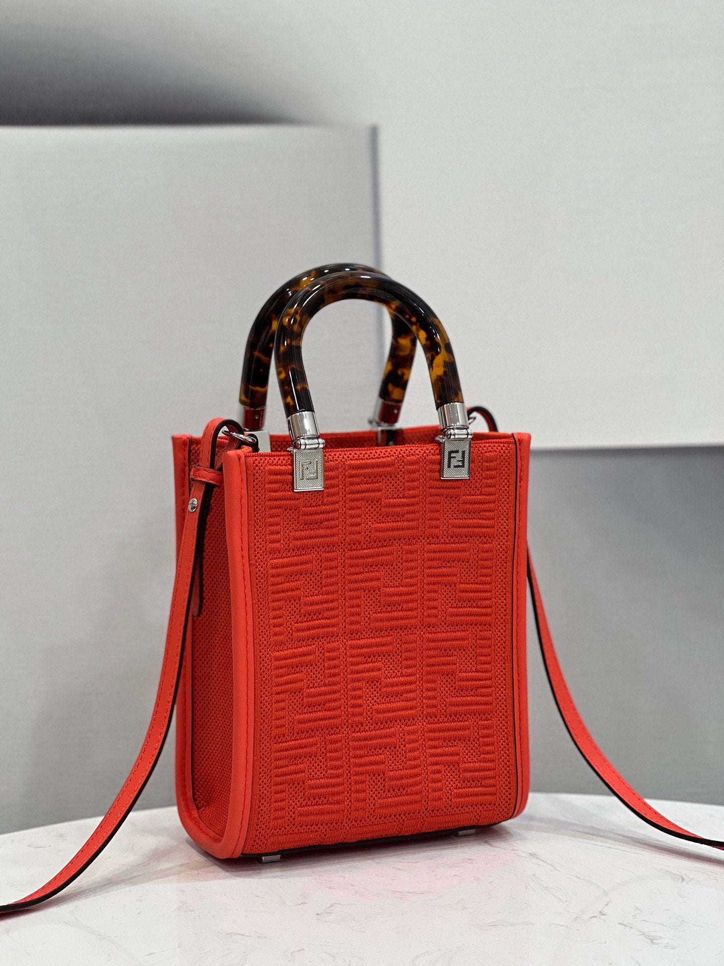 FI Mini Sunshine Shopper Red For Women, Women’s Handbags, Shoulder And CrossBody Bags 7.1in/18cm FF 8BS051