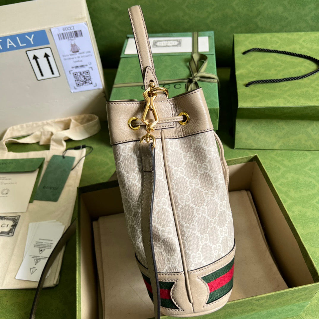 gg Ophidia Small gg Bucket Bag White For Women, Women’s Bags 10in/25cm gg ‎