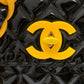 ChanelVinyl Classic Black and Yellow Shoulder bag For Women 29cm/11.5in