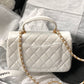 ChanelMini Flap Bag With Top Handle White For Women 7.8in/20cm