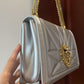 DG Large Devotion Bag In Quilted Nappa Silver For Women 10in/26cm DG