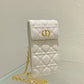 DI Caro Phone Holder With Chain White, For Women, Women’s Handbags 7.5in/18.5cm CD
