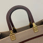 FI Sunshine Medium Tote Bag Beige Canvas For Women, Women’s Bags, Shoulder Bags 13.8in/35cm FF 8BH386